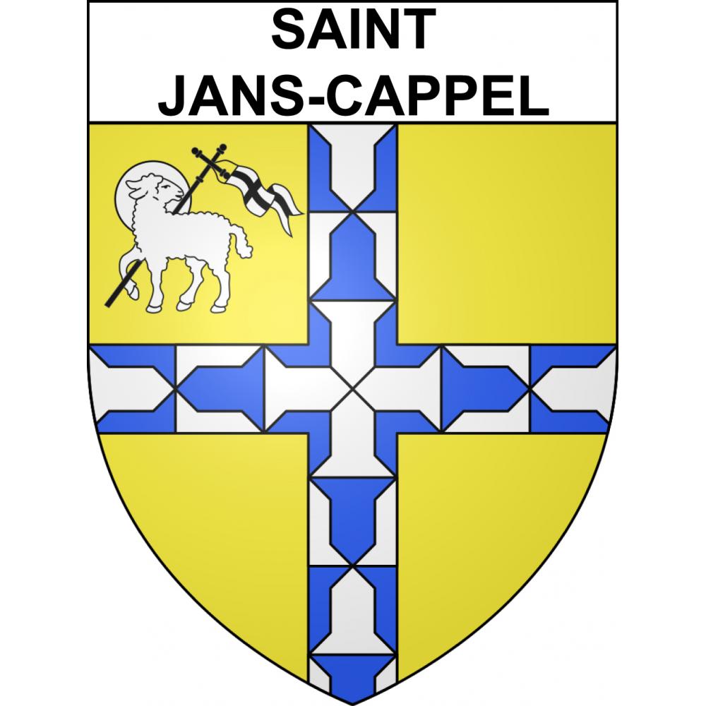 Pegatinas escudo de armas de Saint-Jans-Cappel adhesivo de la etiqueta engomada