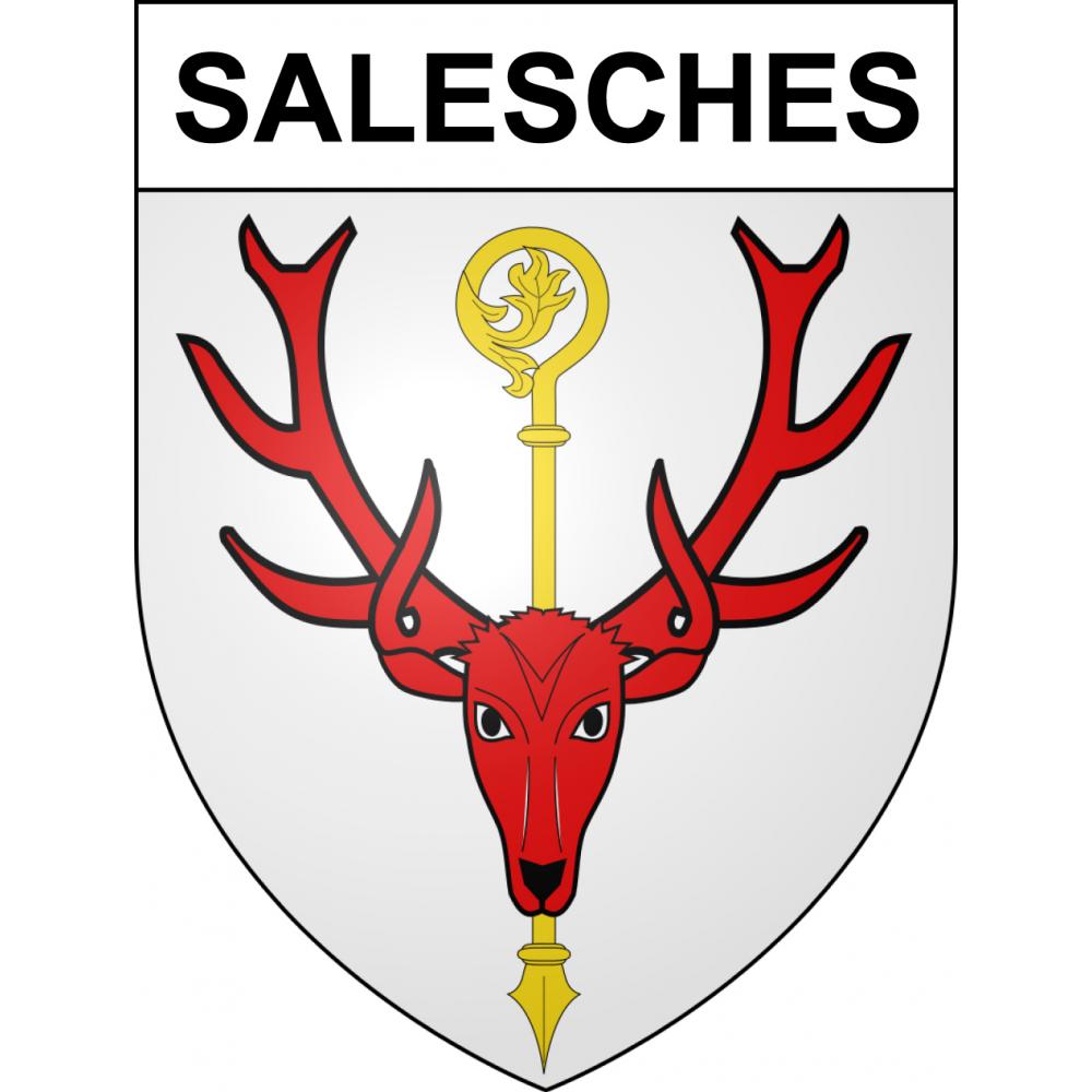 Pegatinas escudo de armas de Salesches adhesivo de la etiqueta engomada
