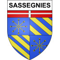 Stickers coat of arms Sassegnies adhesive sticker
