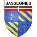 Sassegnies 59 ville sticker blason écusson autocollant adhésif