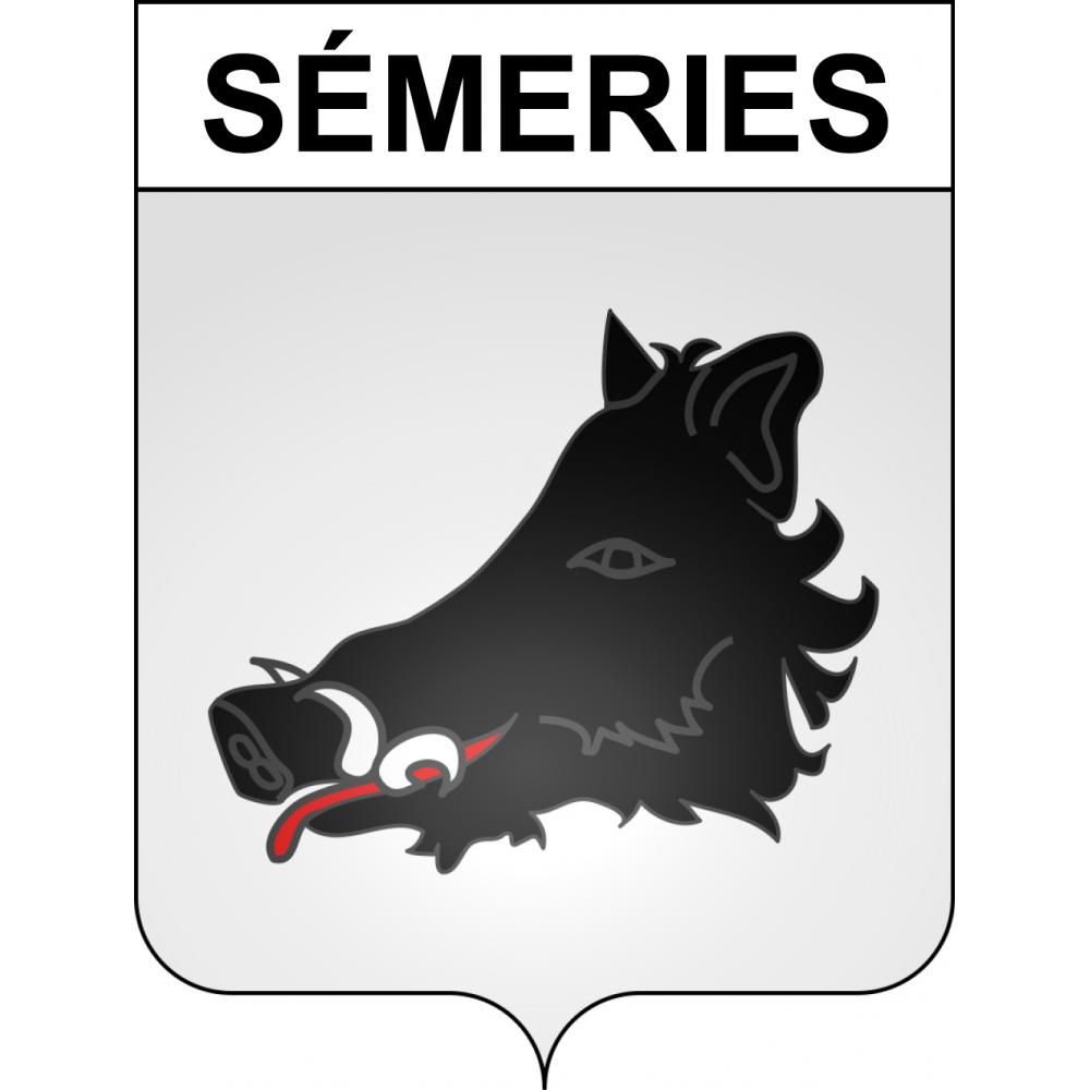 Sémeries 59 ville sticker blason écusson autocollant adhésif