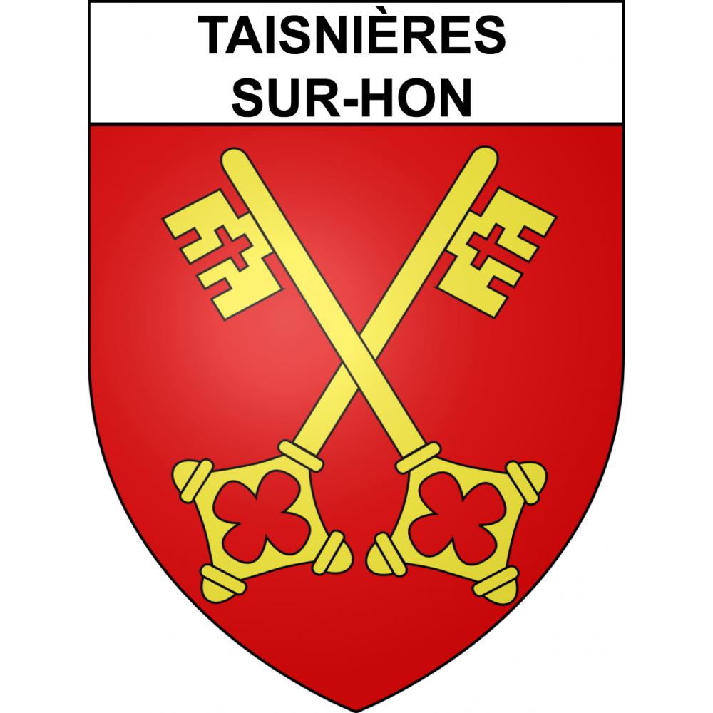 Pegatinas escudo de armas de Taisnières-sur-Hon adhesivo de la etiqueta engomada