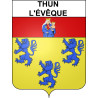 Pegatinas escudo de armas de Thun-l'Évêque adhesivo de la etiqueta engomada