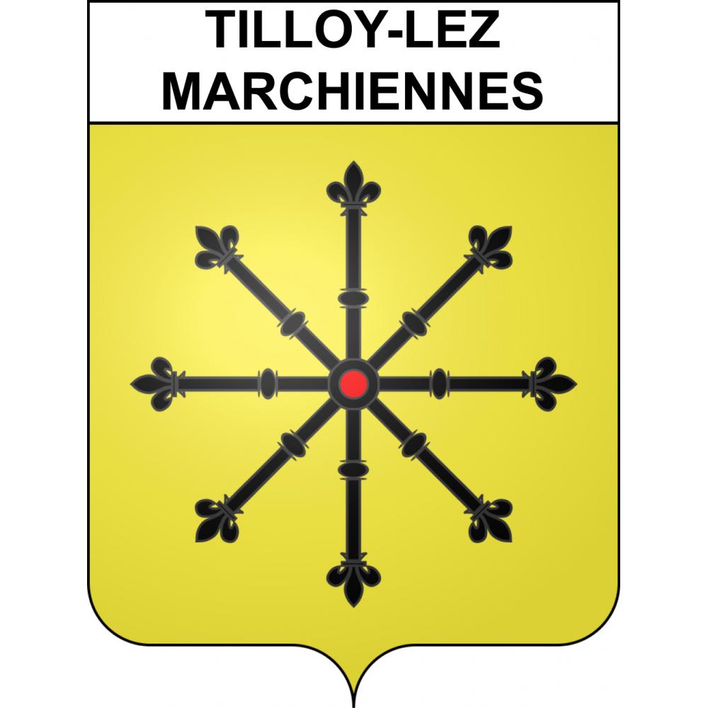 Pegatinas escudo de armas de Tilloy-lez-Marchiennes adhesivo de la etiqueta engomada