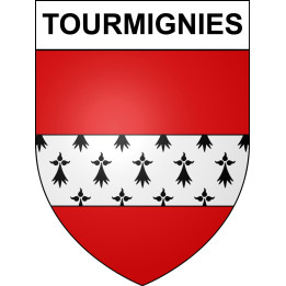 Pegatinas escudo de armas de Tourmignies adhesivo de la etiqueta engomada