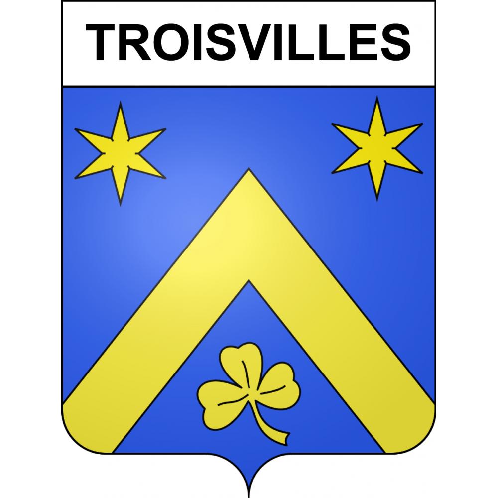 Troisvilles 59 ville sticker blason écusson autocollant adhésif