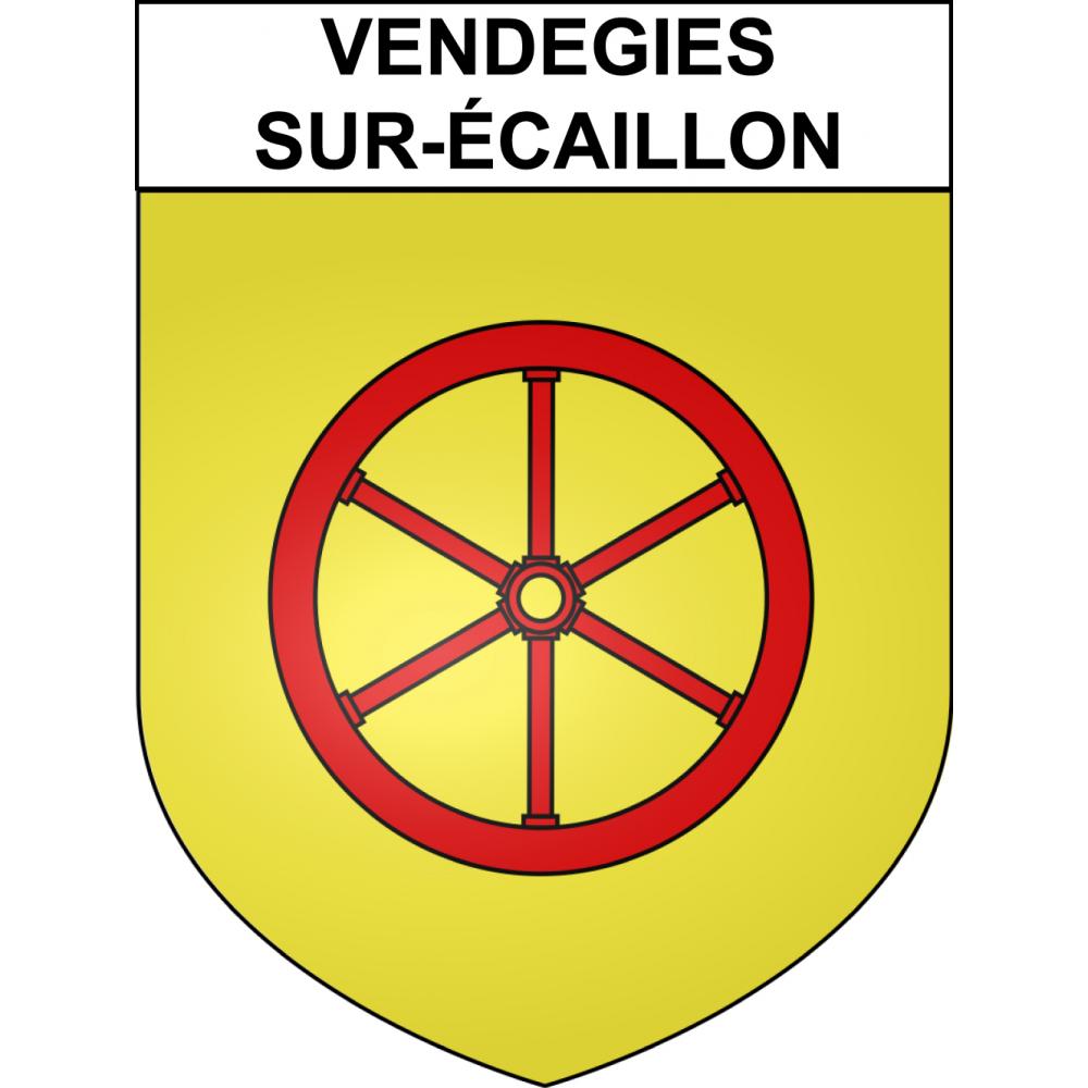 Pegatinas escudo de armas de Vendegies-sur-Écaillon adhesivo de la etiqueta engomada