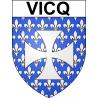 Pegatinas escudo de armas de Vicq adhesivo de la etiqueta engomada