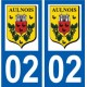 02  Aulnois-sous-Laon logo ville autocollant plaque sticker