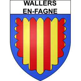 Pegatinas escudo de armas de Wallers-en-Fagne adhesivo de la etiqueta engomada