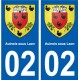 02  Aulnois-sous-Laon ville autocollant plaque sticker