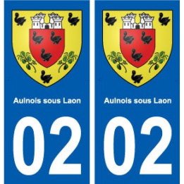 02  Aulnois-sous-Laon ville autocollant plaque sticker