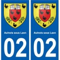 02  Aulnois-sous-Laon ville autocollant plaque sticker