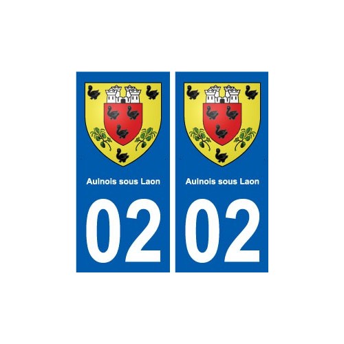 02  Aulnois-sous-Laon ville autocollant plaque sticker