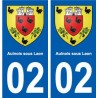 02  Aulnois-sous-Laon ville autocollant plaque sticker
