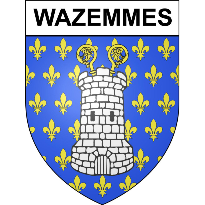 Pegatinas escudo de armas de Wazemmes adhesivo de la etiqueta engomada