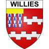 Willies 59 ville sticker blason écusson autocollant adhésif