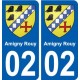 02  Amigny-Rouy ville autocollant plaque sticker