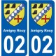 02  Amigny-Rouy ville autocollant plaque sticker