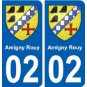 02  Amigny-Rouy ville autocollant plaque sticker