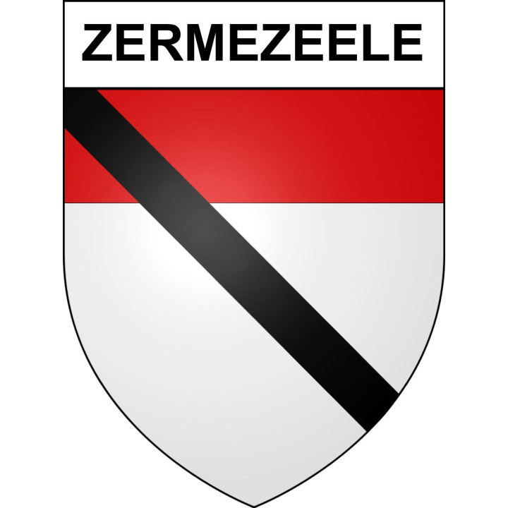 Pegatinas escudo de armas de Zermezeele adhesivo de la etiqueta engomada