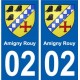 02  Amigny-Rouy ville autocollant plaque sticker