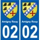 02  Amigny-Rouy ville autocollant plaque sticker