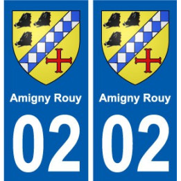 02  Amigny-Rouy ville autocollant plaque sticker