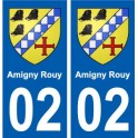 02  Amigny-Rouy ville autocollant plaque sticker