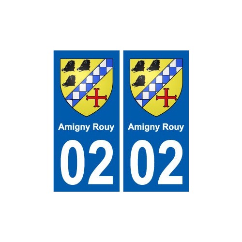 02  Amigny-Rouy ville autocollant plaque sticker