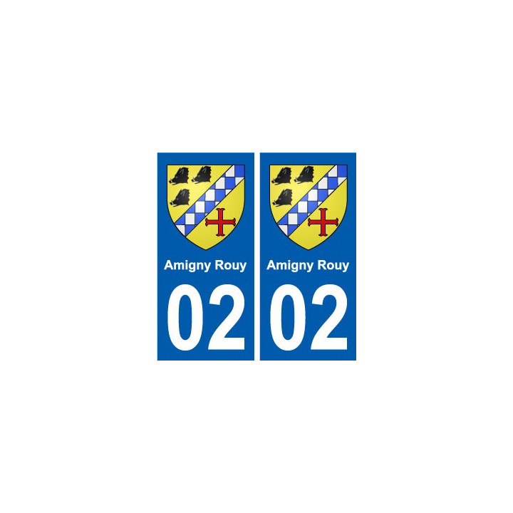 02  Amigny-Rouy ville autocollant plaque sticker