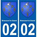 02 Brancourt-le-Grand ville autocollant plaque sticker