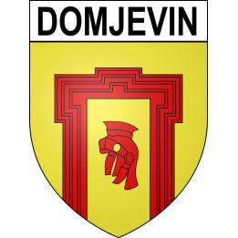 Pegatinas escudo de armas de Domjevin adhesivo de la etiqueta engomada