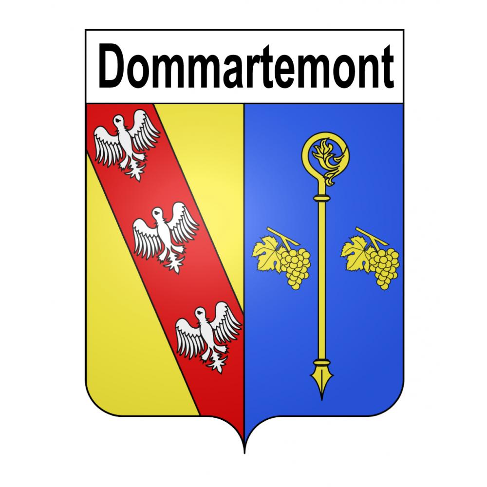 Pegatinas escudo de armas de Dommartemont adhesivo de la etiqueta engomada