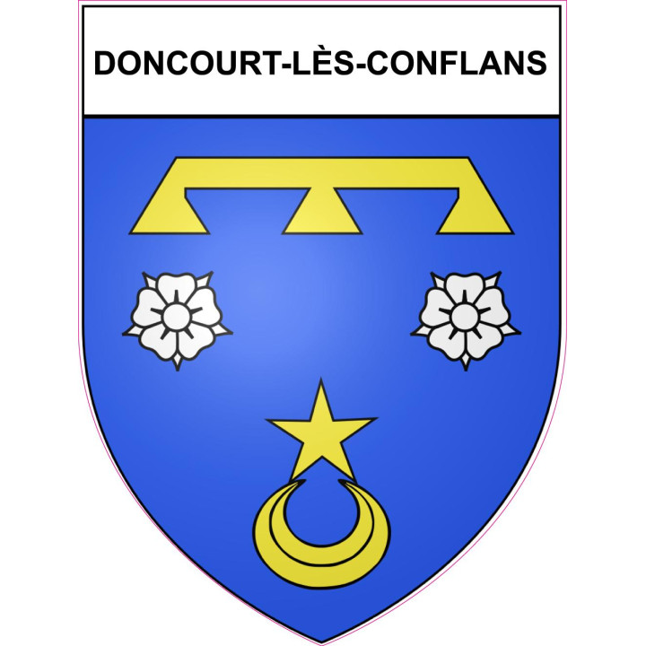 Pegatinas escudo de armas de Doncourt-lès-Conflans adhesivo de la etiqueta engomada