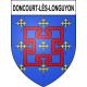 Pegatinas escudo de armas de Doncourt-lès-Longuyon adhesivo de la etiqueta engomada