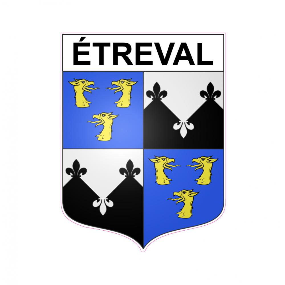 Pegatinas escudo de armas de Étreval adhesivo de la etiqueta engomada