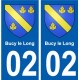 02 Bucy-le-Long ville autocollant plaque sticker