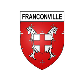 Pegatinas escudo de armas de Franconville adhesivo de la etiqueta engomada