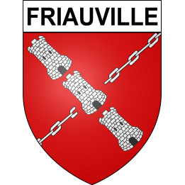 Pegatinas escudo de armas de Friauville adhesivo de la etiqueta engomada