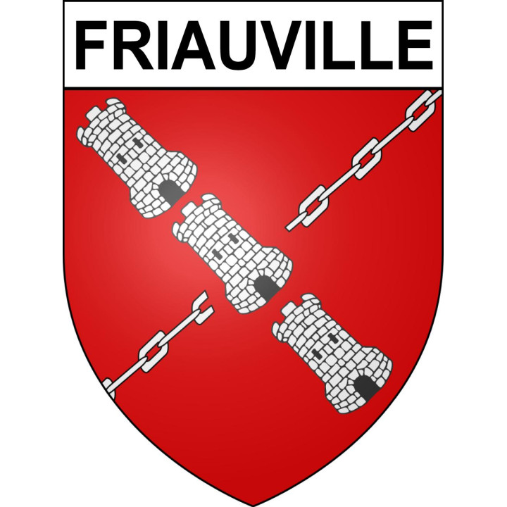 Pegatinas escudo de armas de Friauville adhesivo de la etiqueta engomada