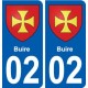 02 Buire ville autocollant plaque sticker