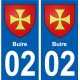 02 Buire ville autocollant plaque sticker