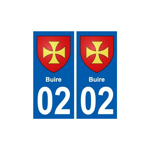 02 Buire ville autocollant plaque sticker