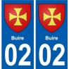 02 Buire ville autocollant plaque sticker