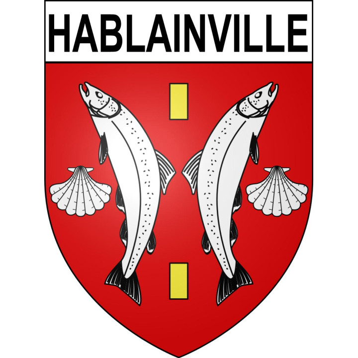 Pegatinas escudo de armas de Hablainville adhesivo de la etiqueta engomada