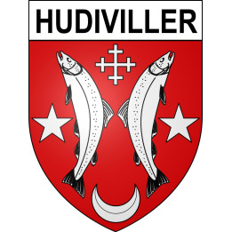 Pegatinas escudo de armas de Hudiviller adhesivo de la etiqueta engomada