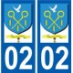 02 Brancourt-le-Grand logotipo de la ciudad de etiqueta, placa de la etiqueta engomada