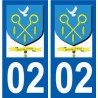02 Brancourt-le-Grand logotipo de la ciudad de etiqueta, placa de la etiqueta engomada