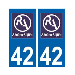 42 Loire autocollant plaque